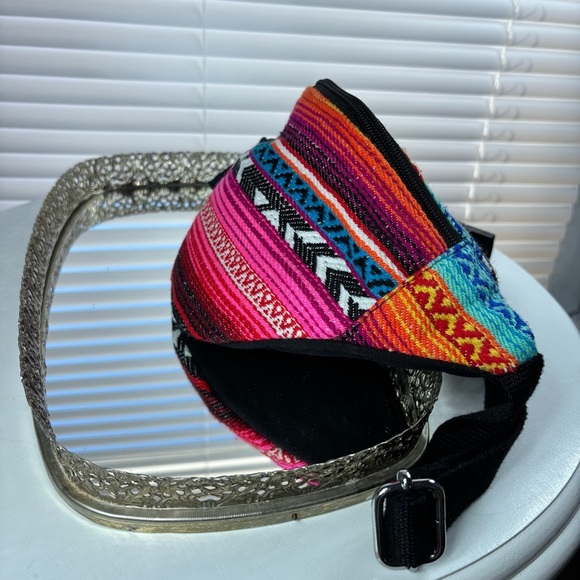 Bohemian Fanny Pack Aztect Tribal Pattern Zip Closure Festival Stash Belt Bag - Picture 5 of 8